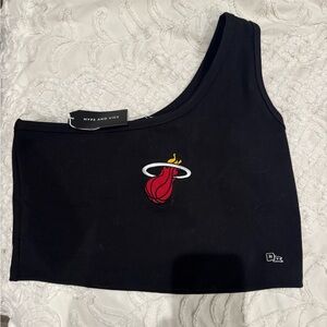 Hype & Vice Miami Heat off the shoulder cropped tank